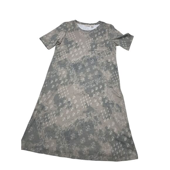 LOGO by Lori Goldstein XS Printed T-Shirt Dress Cotton Modal Blend Weekend - Picture 4 of 11